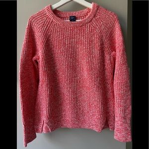 Gap Marbled Pink Sweater. Notched detail at hem